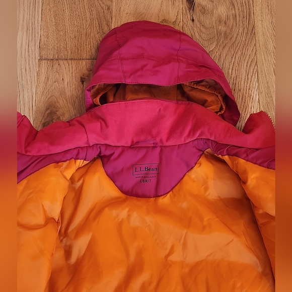 Boys L. L. Bean Snow Coat Red Orange sz 6/7 Winter Fall Rain Jacket Windbreaker - Picture 6 of 11